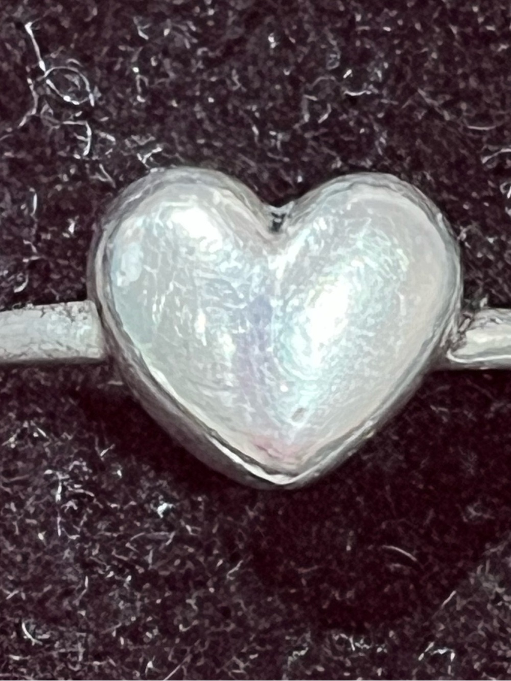 Vintage Tiffany & Co Puffy Heart Sterling Silver Ring Sz 6.5 - Picture 5 of 13